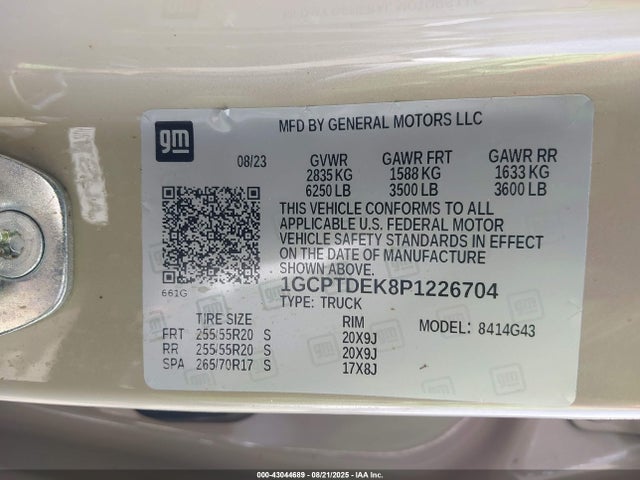 1GCPTDEK8P1226704 Chevrolet l3b