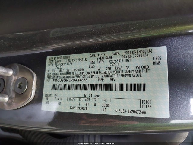 Ford dragon gtdi 2024 1FMCU9GN5RUA14873 Image 9