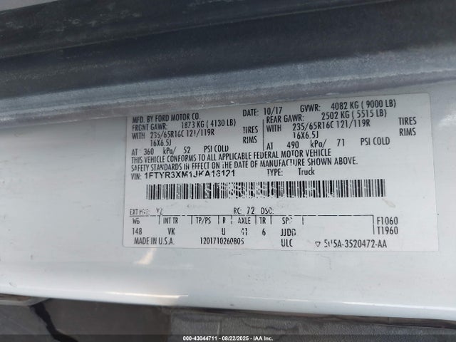 1FTYR3XM1JKA16121 Ford 2018