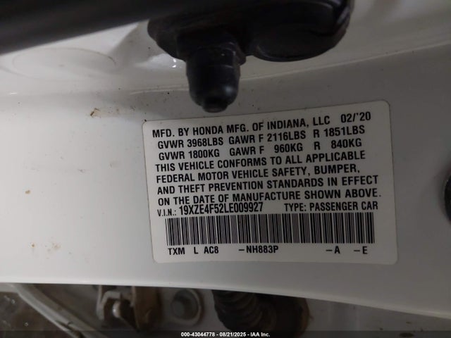 Honda leb6 2020 19XZE4F52LE009927 Image 9