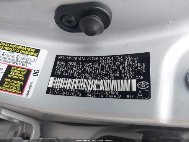 Toyota 2zr-fe 2016 2T1BURHE8GC698620 Image 9