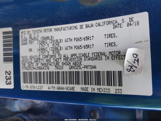 3TMAZ5CN4JM064376 Toyota 2gr-fks