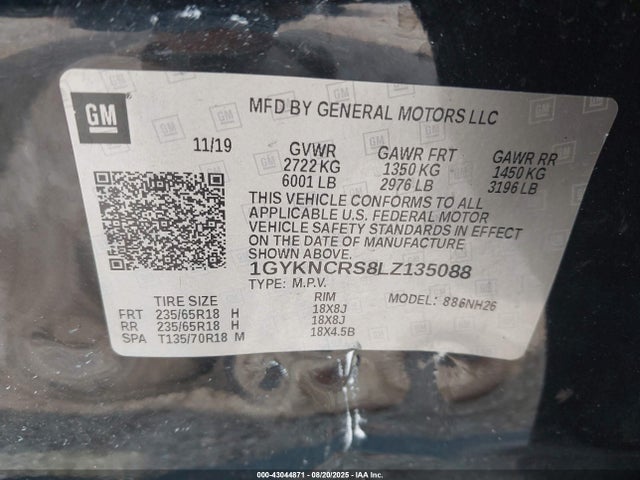 2020 CADILLAC XT5 1GYKNCRS8LZ135088 Photo 8