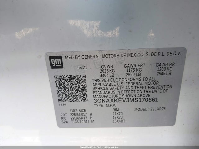 Chevrolet lyx 2021 3GNAXKEV3MS170861 Image 9