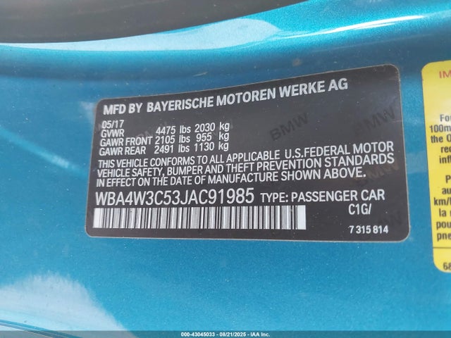 WBA4W3C53JAC91985 BMW 430I