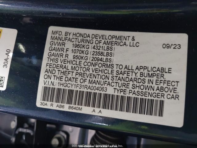 2024 HONDA ACCORD 1HGCY1F31RA004063 Photo 8