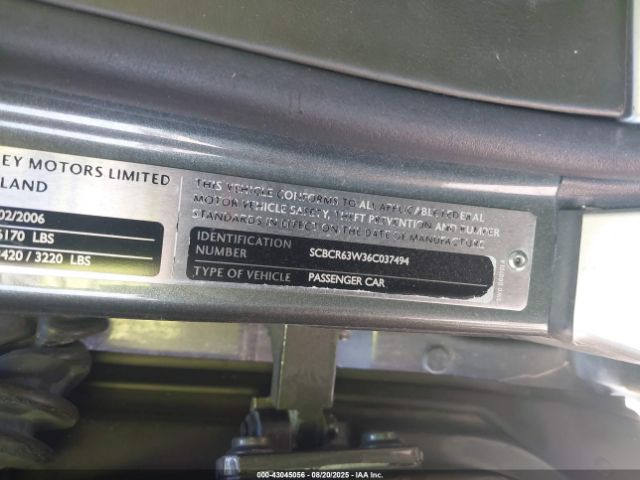 2006 BENTLEY CONTINENTAL GT SCBCR63W36C037494 Photo 8