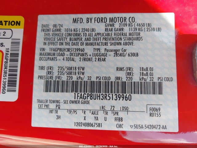 1FAGP8UH3R5139960 Ford 4v