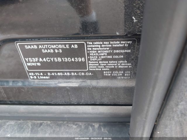 2011 SAAB 9-3 YS3FA4CY5B1304396 Photo 8