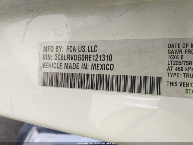 3C6LRVDG0RE121310 RAM Promaster 2500