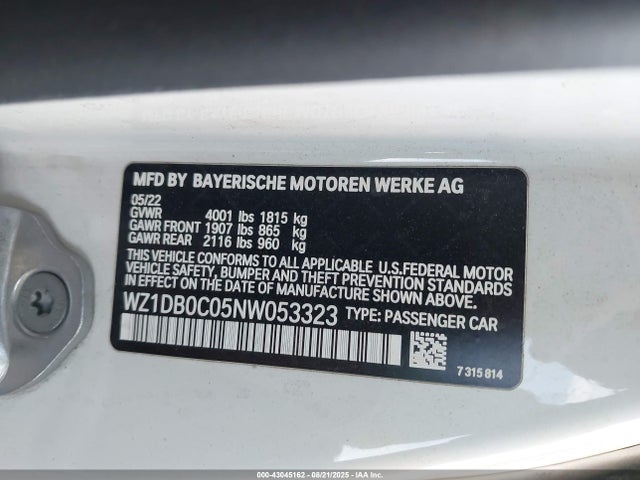WZ1DB0C05NW053323 Toyota Supra