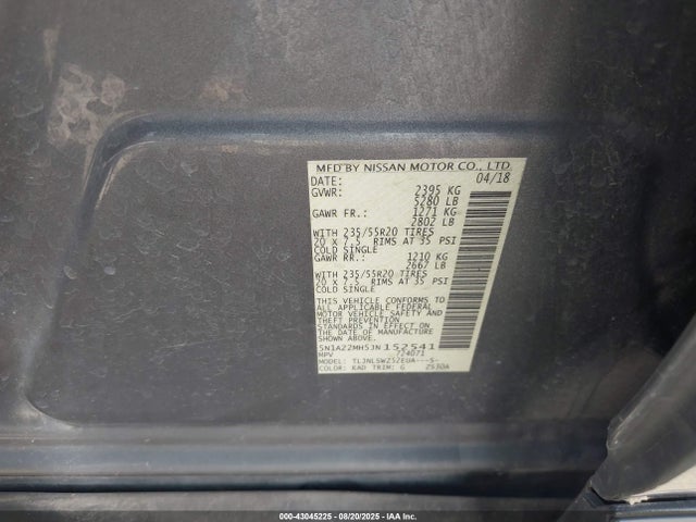 5N1AZ2MH5JN152541 Nissan Murano