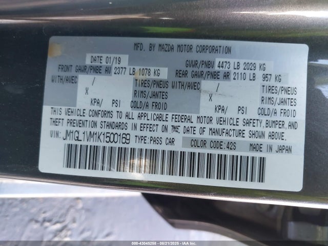 Mazda py cylinder deactivation 2019 JM1GL1VM1K1500169 Image 9