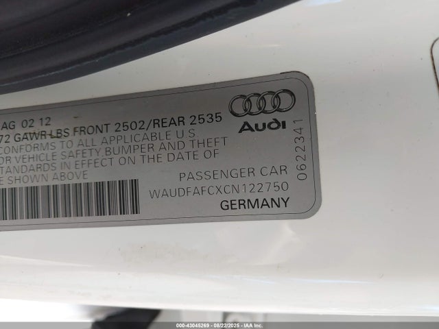 2012 AUDI A6 WAUDFAFCXCN122750 Photo 8