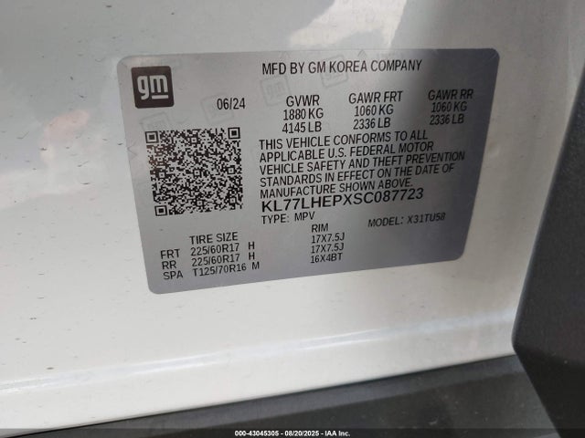 KL77LHEPXSC087723 Chevrolet lbp
