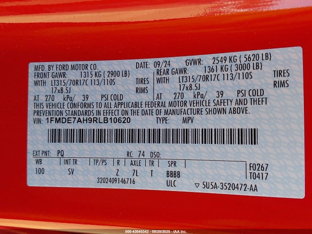 1FMDE7AH9RLB10620 Ford ecoboost