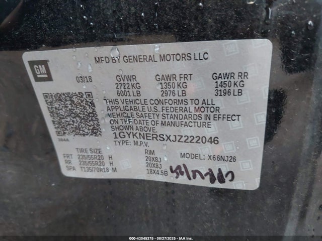 2018 CADILLAC XT5 1GYKNERSXJZ222046 Photo 8