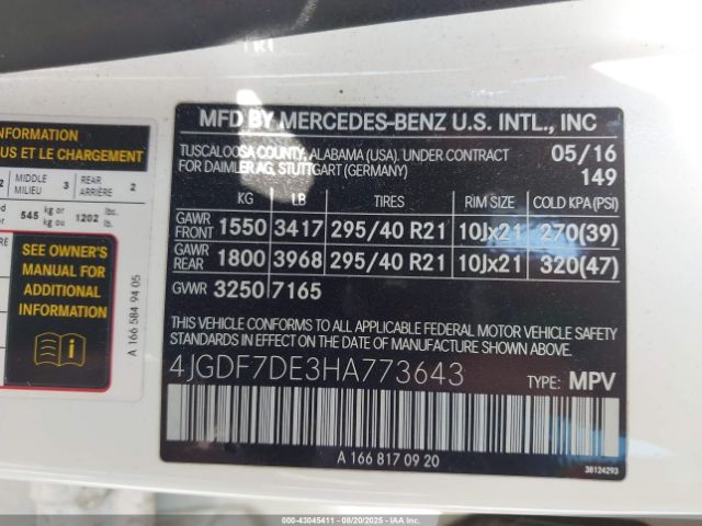 2017 MERCEDES-BENZ GLS 550 4JGDF7DE3HA773643 Photo 8