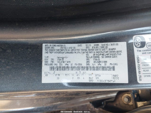 Ford Fiesta 2015 3FADP4EJ4FM225765 Image 9
