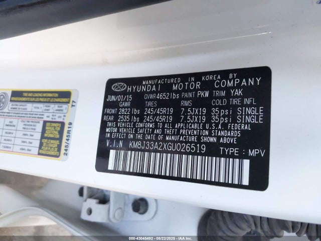 KM8J33A2XGU026519 Hyundai Tucson