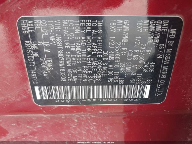 2024 NISSAN ROGUE JN8BT3BB7RW183203 Photo 8