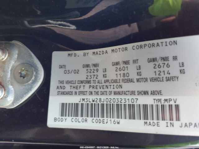 2002 MAZDA MPV JM3LW28J020323107 Photo 8