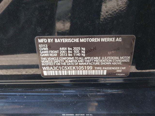 BMW 328I 2014 WBA3C1C5XEK105199 Image 9