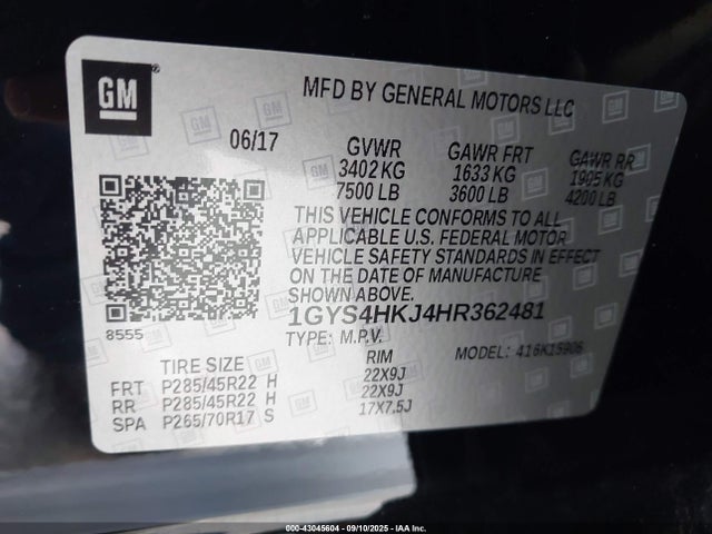2017 CADILLAC ESCALADE ESV 1GYS4HKJ4HR362481 Photo 8