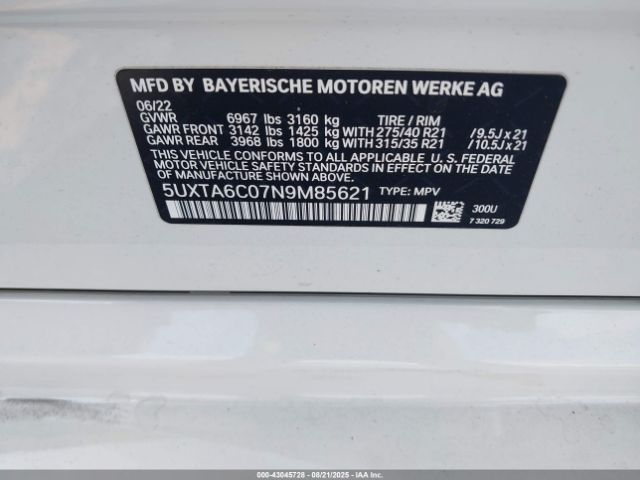 2022 BMW X5 PHEV 5UXTA6C07N9M85621 Photo 8