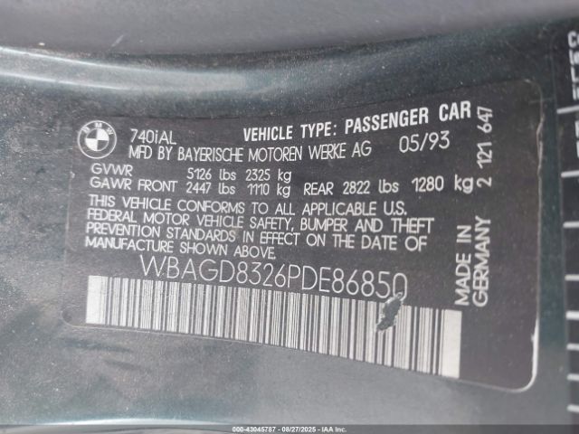 1993 BMW 740 WBAGD8326PDE86850 Photo 8