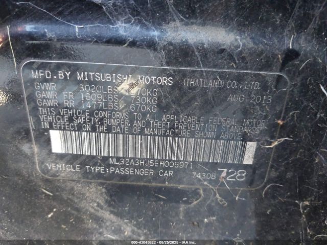 2014 MITSUBISHI MIRAGE ML32A3HJ5EH005971 Photo 8