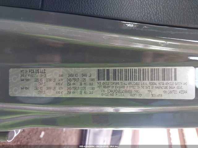 Jeep 2020 2020 1C4HJXDN2LW166455 Image 9