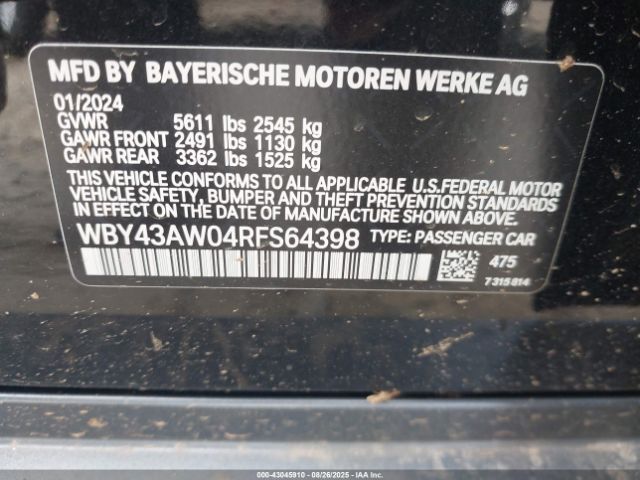 2024 BMW I4 WBY43AW04RFS64398 Photo 8