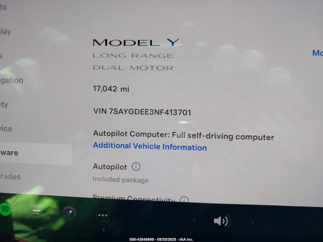 2022 TESLA MODEL Y 7SAYGDEE3NF413701 Photo 6