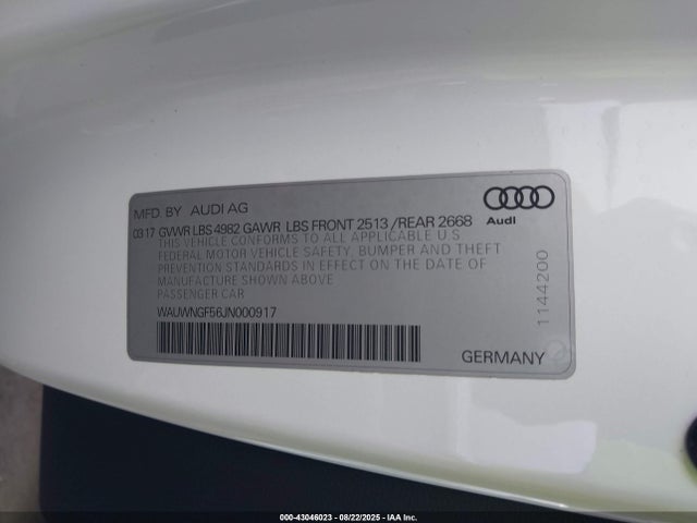 2018 AUDI A5 WAUWNGF56JN000917 Photo 8