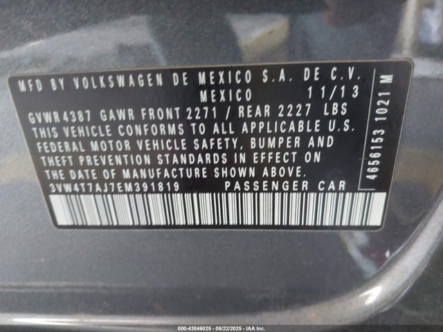 3VW4T7AJ7EM391819 Volkswagen Jetta