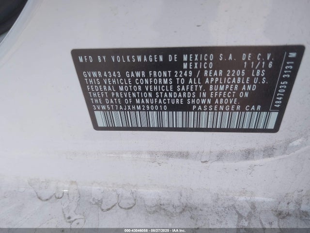 3VW5T7AJXHM290010 Volkswagen 2.0 tsi