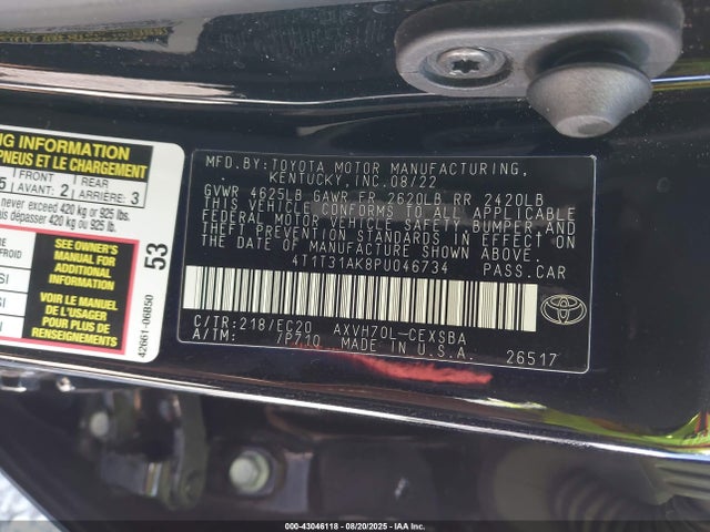 Toyota a25a-fxs, 3nm 2023 4T1T31AK8PU046734 Image 9