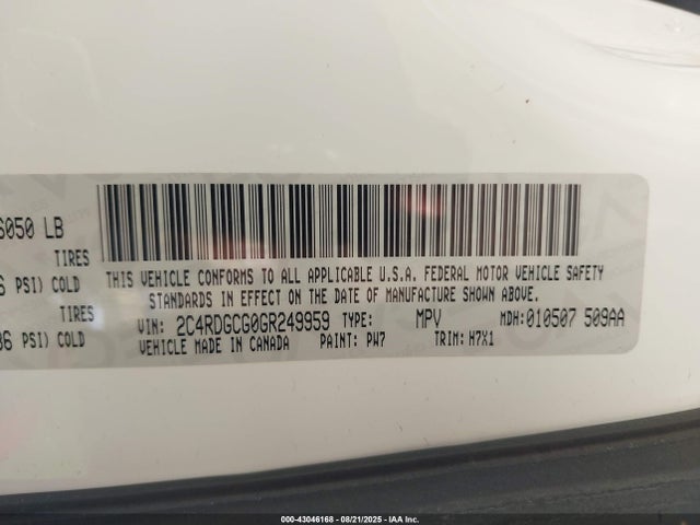 Dodge 2016 2016 2C4RDGCG0GR249959 Image 9