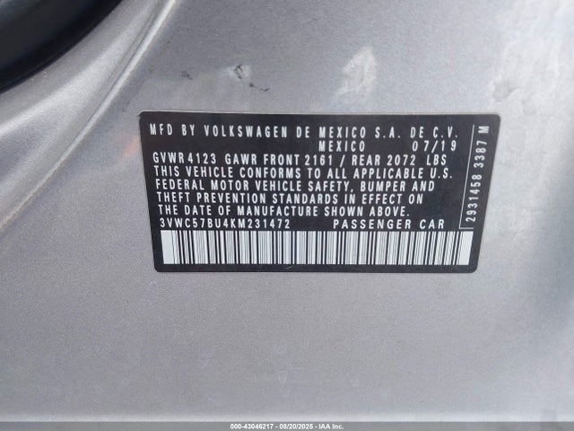 Volkswagen 1.4 tsi 2019 3VWC57BU4KM231472 Image 9