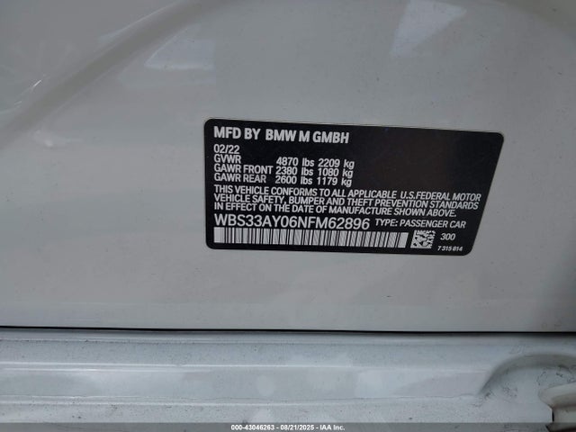 BMW M3 2022 WBS33AY06NFM62896 Image 9