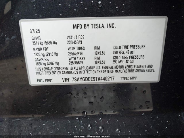 2026 TESLA MODEL Y 7SAYGDEE9TA440217 Photo 8