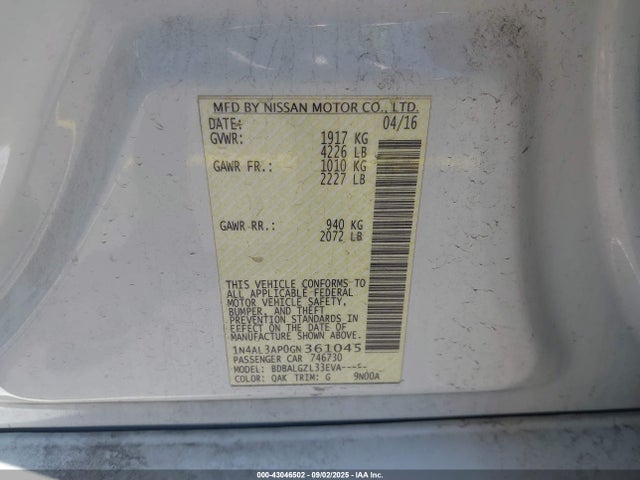 1N4AL3AP0GN361045 Nissan Altima