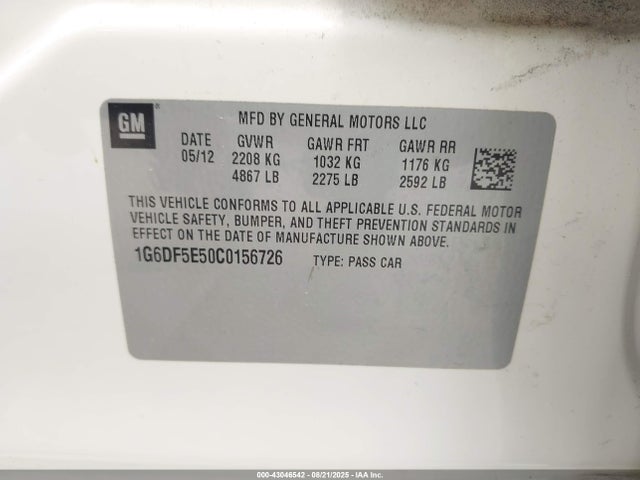 2012 CADILLAC CTS 1G6DF5E50C0156726 Photo 8