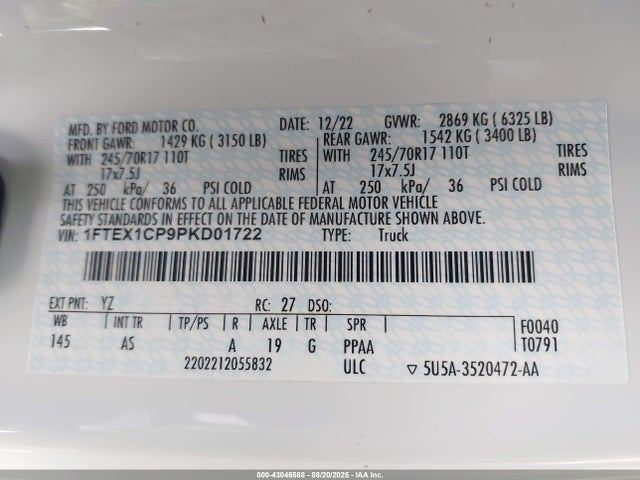 Ford 2.7l-4v 2023 1FTEX1CP9PKD01722 Image 9