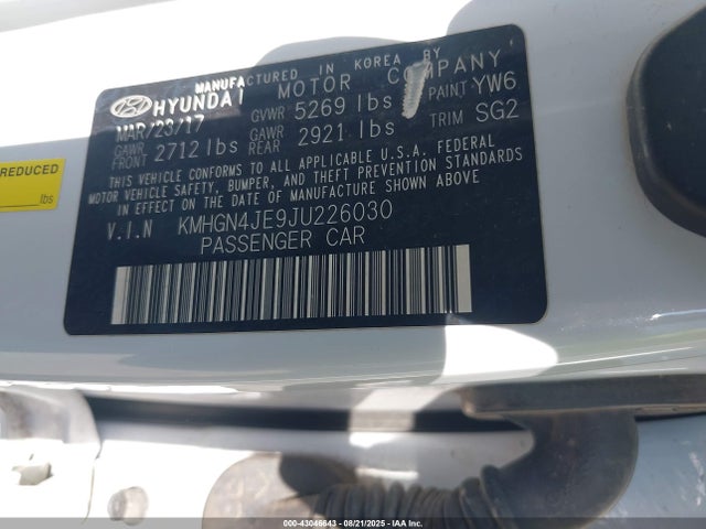 KMHGN4JE9JU226030 Genesis G80