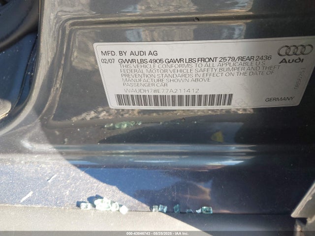 2007 AUDI A4 WAUDH78E77A211412 Photo 8