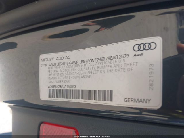 2018 AUDI A5 WAUBNCF52JA130093 Photo 8