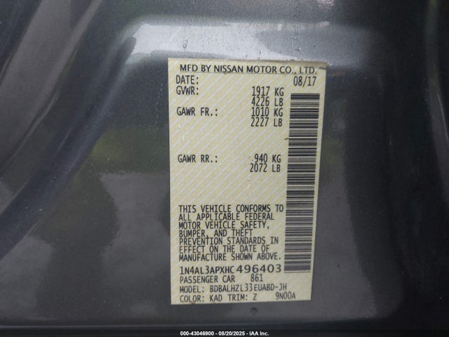 1N4AL3APXHC496403 Nissan 2017
