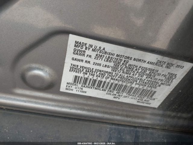 2014 MITSUBISHI OUTLANDER SPORT 4A4AP3AU5EE016068 Photo 8